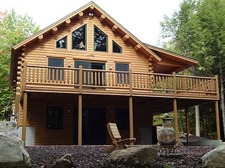 The Peacock home is a beautiful example of log home construction.