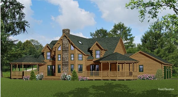 Rendering of the Baltic model log home.
