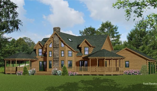 Rendering of the Baltic model log home.