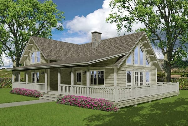 Rendering of the houston log home.