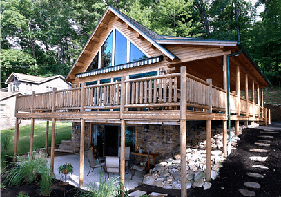 porch of log home