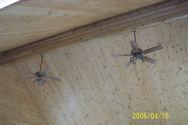 Two ceiling fans in the Winslow home.