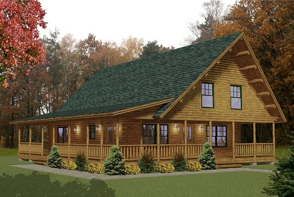 Rendering of the Hamilton log home